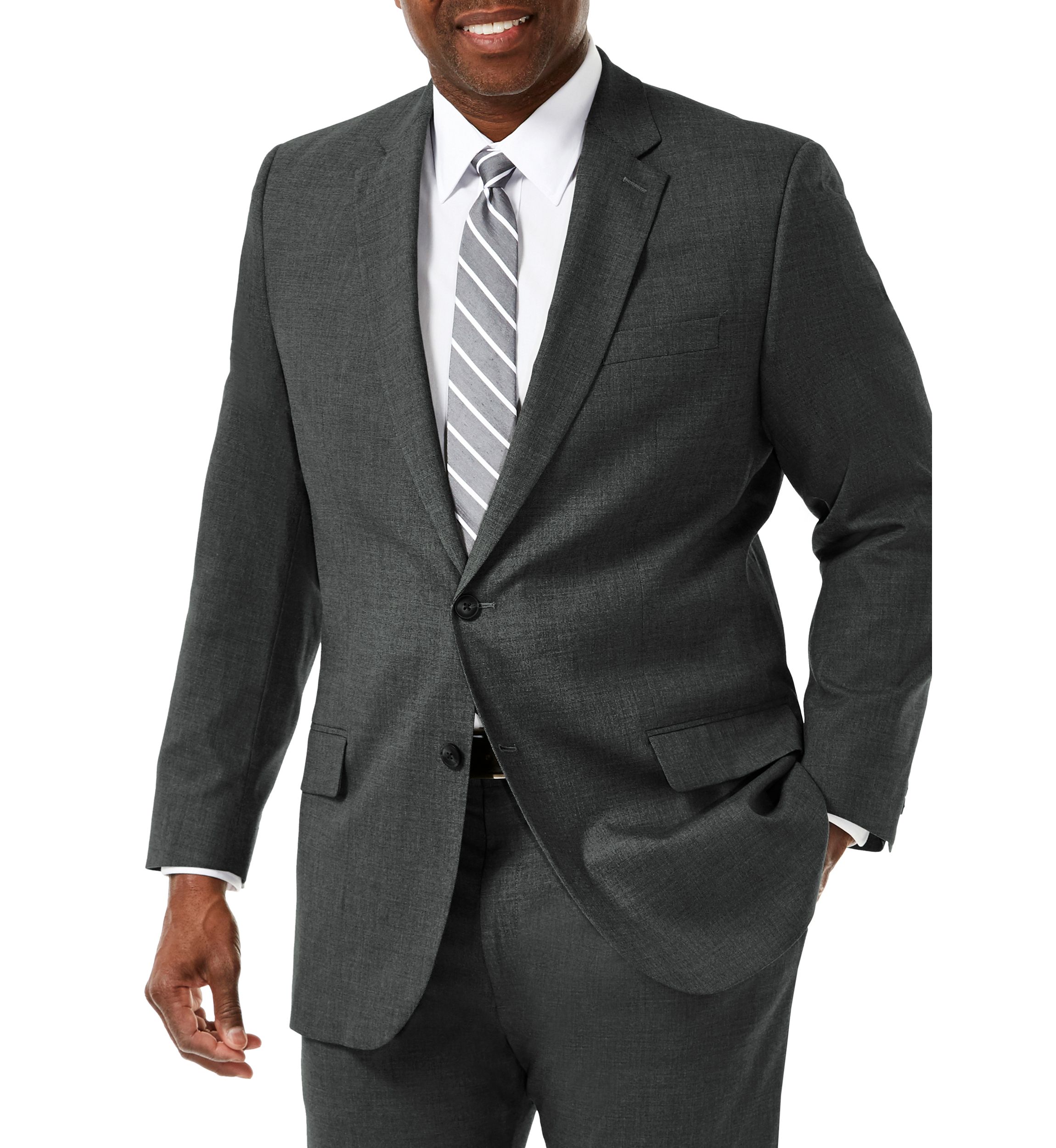 Big & Tall Stretch Sharkskin Classic Fit Suit Coat