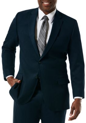 Haggar Men's Big & Tall Stretch Sharkskin Classic Fit Suit Coat, Navy Blue, 52 Short