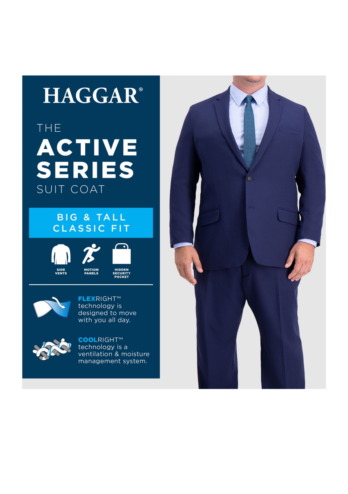 Big& Tall Herringbone Classic Fit Suit Coat