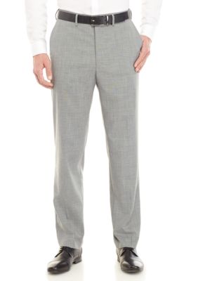 JM Haggar Men's Sharkskin Flat Front Dress Pant Classic Fit