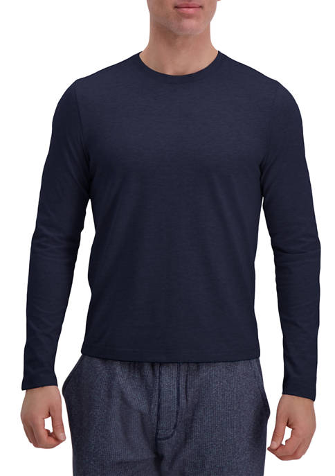 Haggar® Heavyweight Solid Jersey Long Sleeve Crewneck T-Shirt