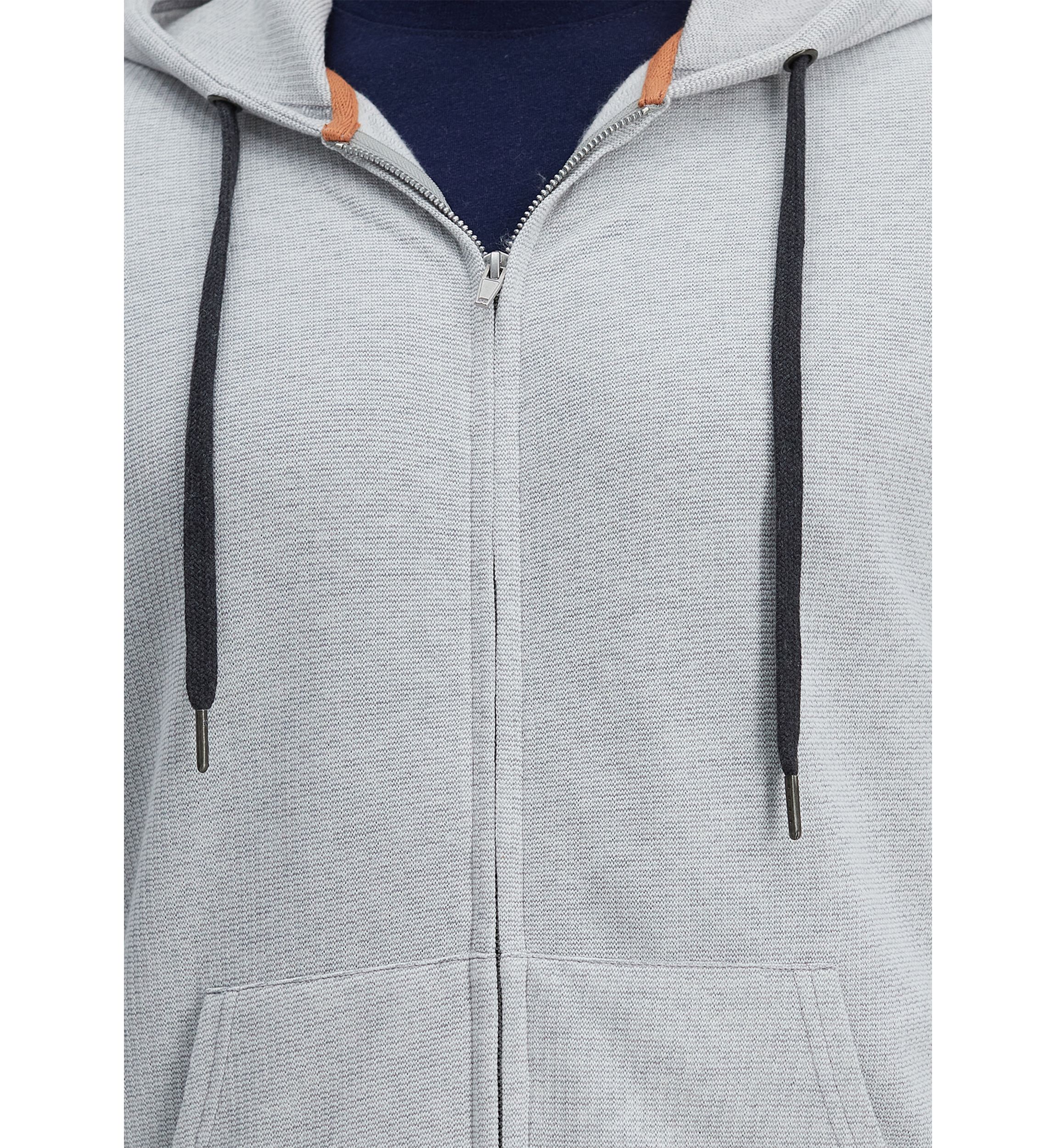 Full Zip Textured Fleece Hoodie Sweatshirt