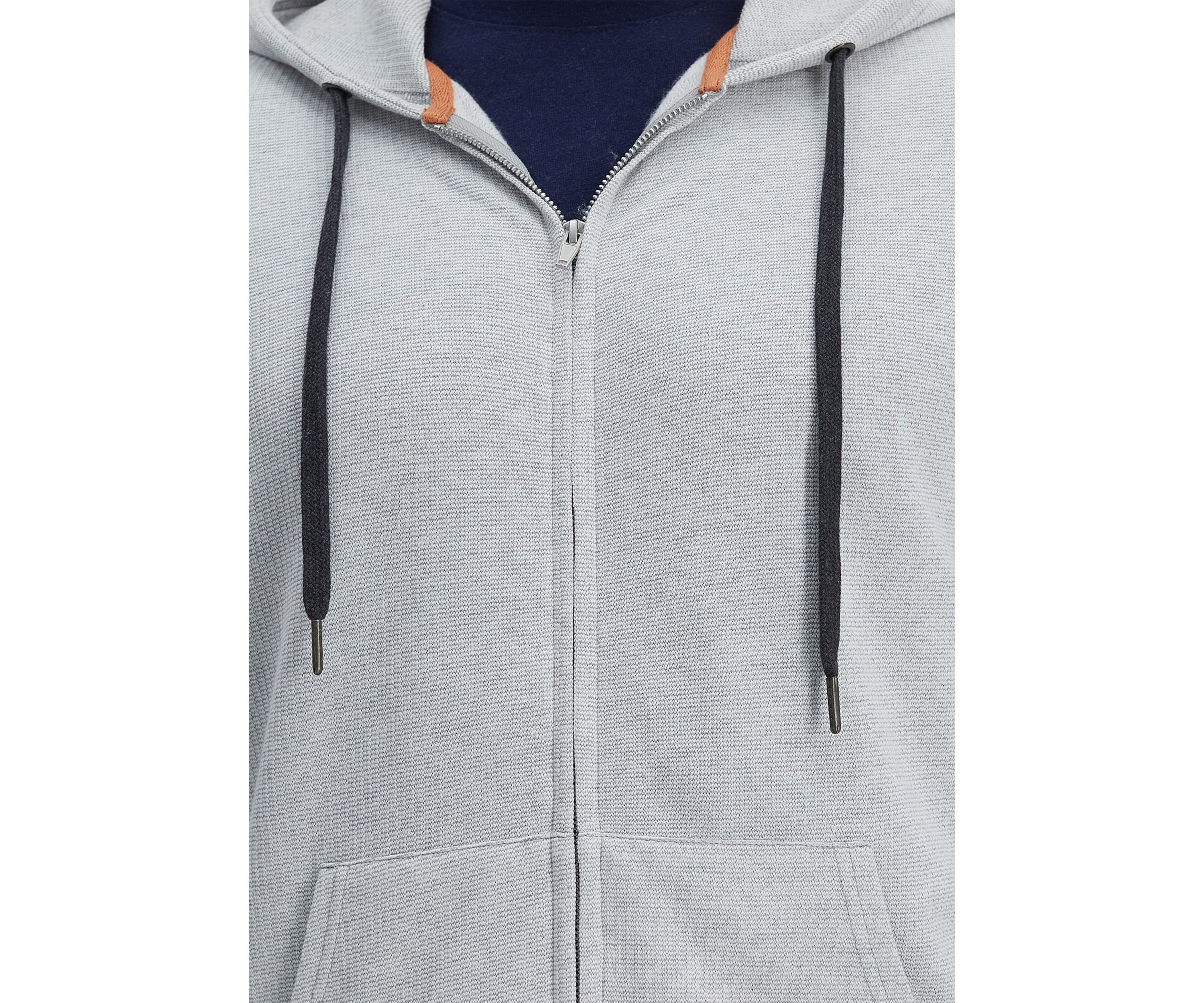 Full Zip Textured Fleece Hoodie Sweatshirt