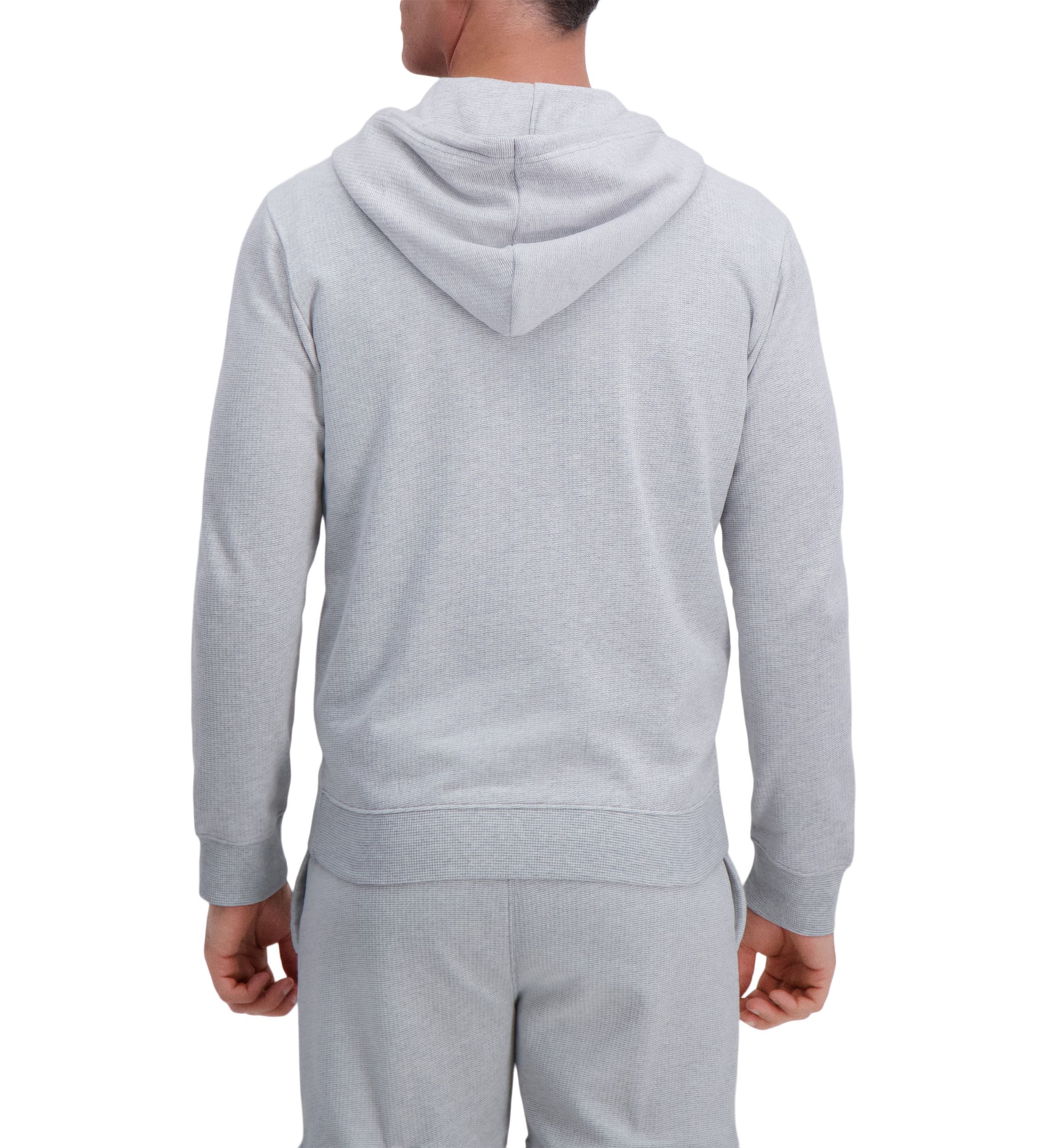 Full Zip Textured Fleece Hoodie Sweatshirt
