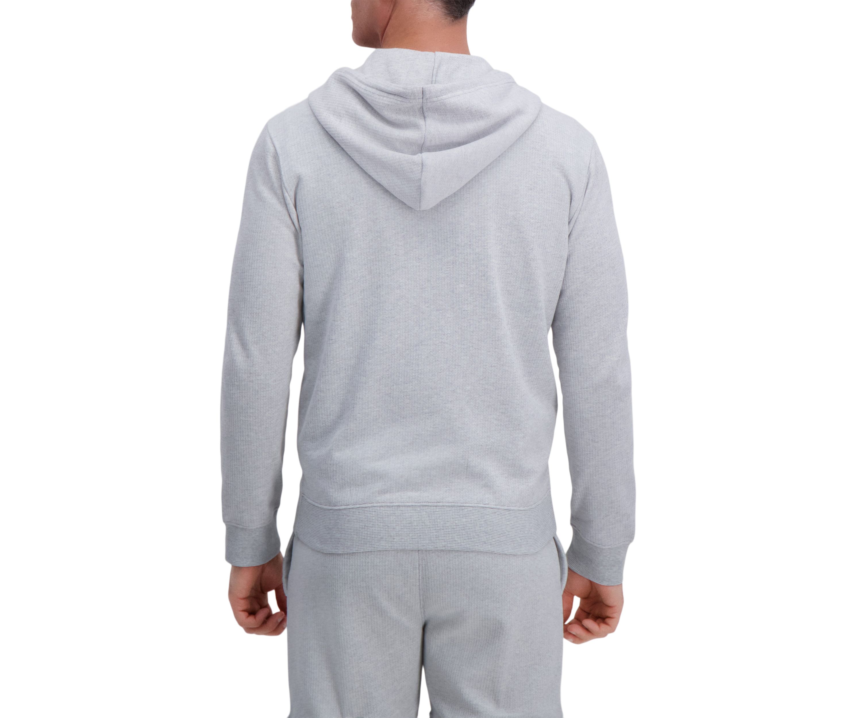 Full Zip Textured Fleece Hoodie Sweatshirt