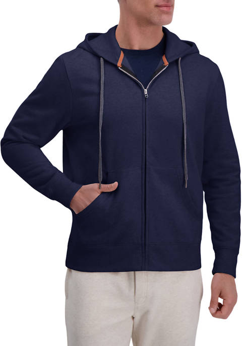 Haggar® Full Zip Solid Fleece Hoodie Sweatshirt