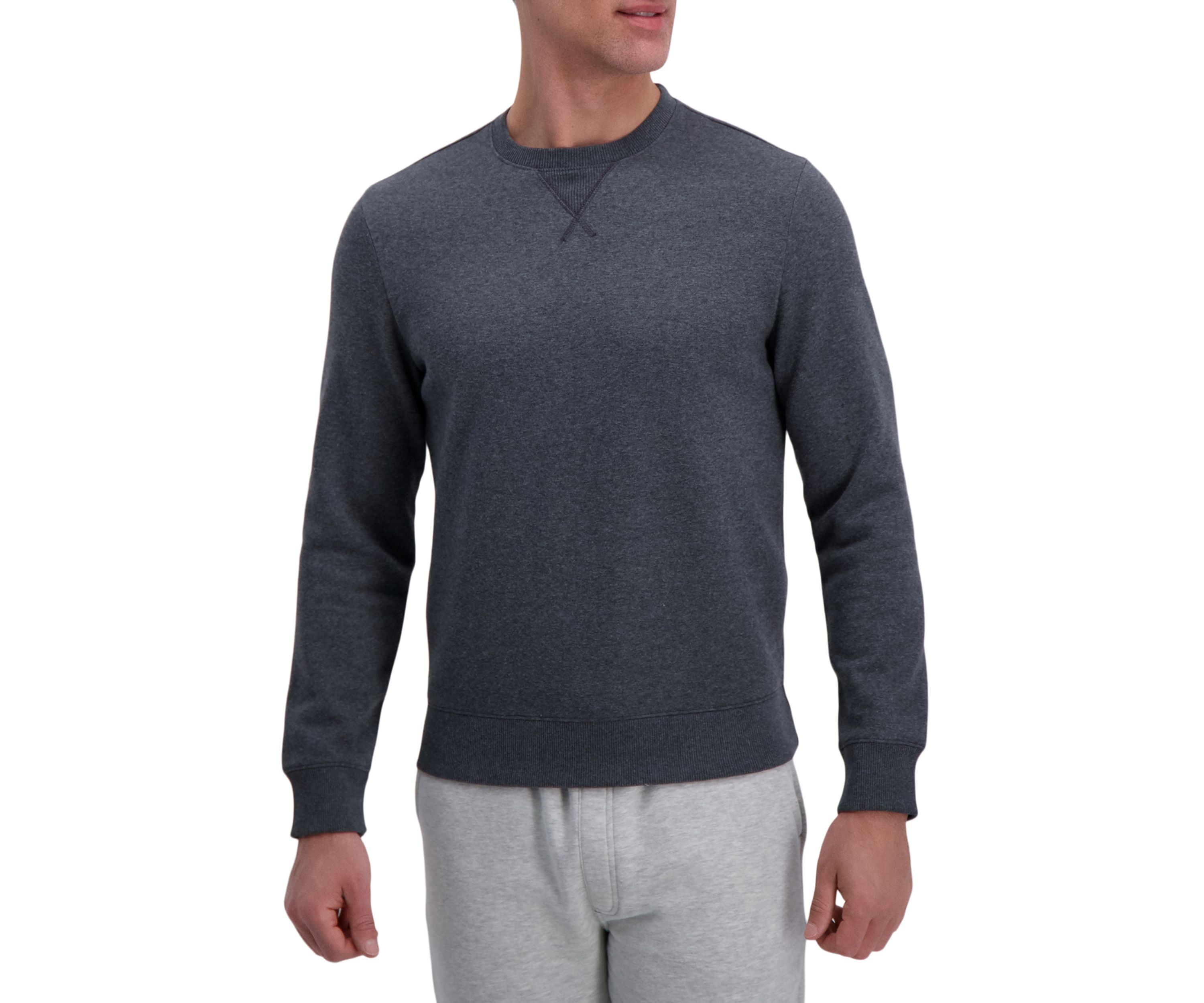 Crewneck Solid Fleece Sweatshirt