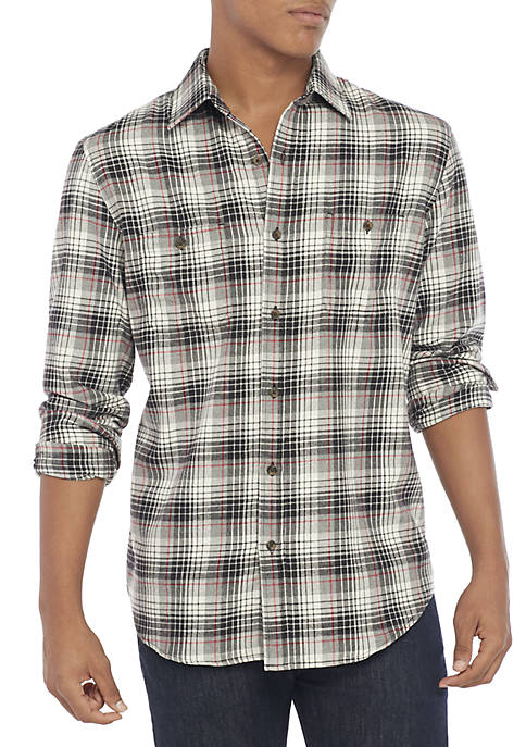 TRUE CRAFT Long Sleeve Flannel Shirt | belk