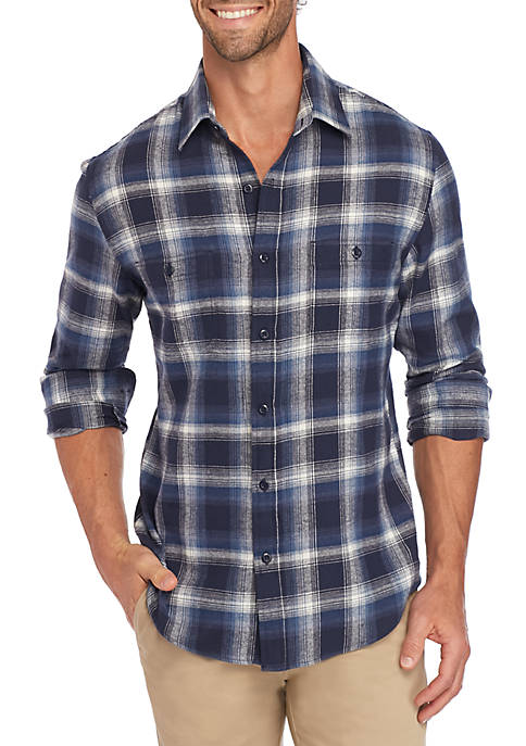 TRUE CRAFT Long Sleeve 2 Pocket Flannel Shirt | belk