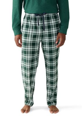 Nautica Men's Plaid Cozy Open Bottom Pajama Pants