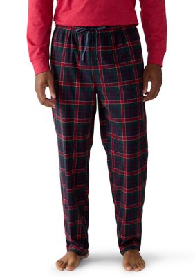 Nautica Men's Plaid Cozy Open Bottom Pajama Pants