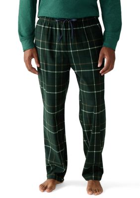 Nautica Men's Plaid Cozy Open Bottom Pajama Pants