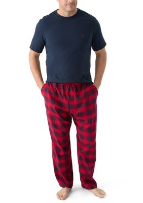 Nautica Men's Big & Tall Plaid Pajama Pants Set