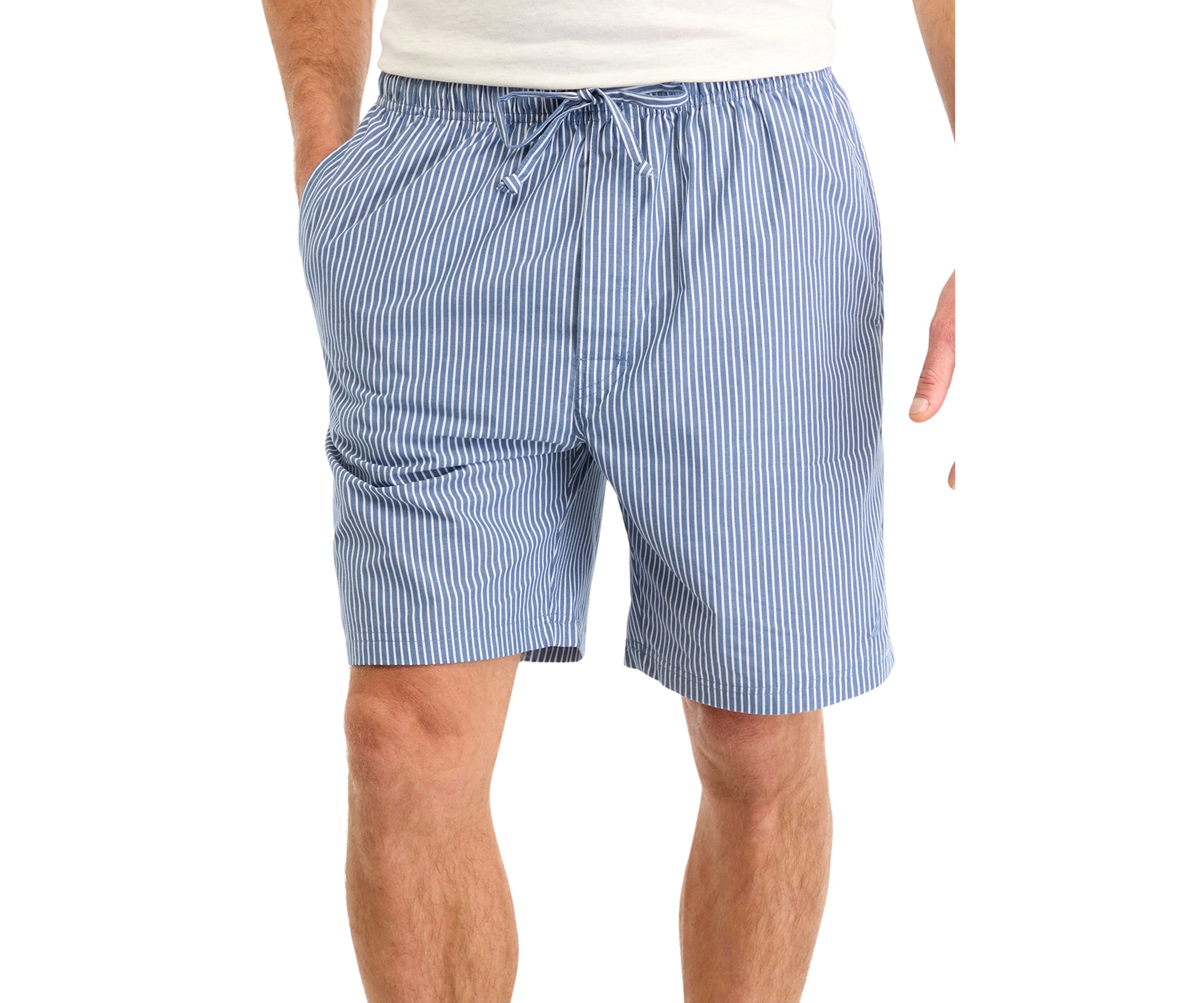 Sustainably Crafted Striped Poplin Sleep Shorts