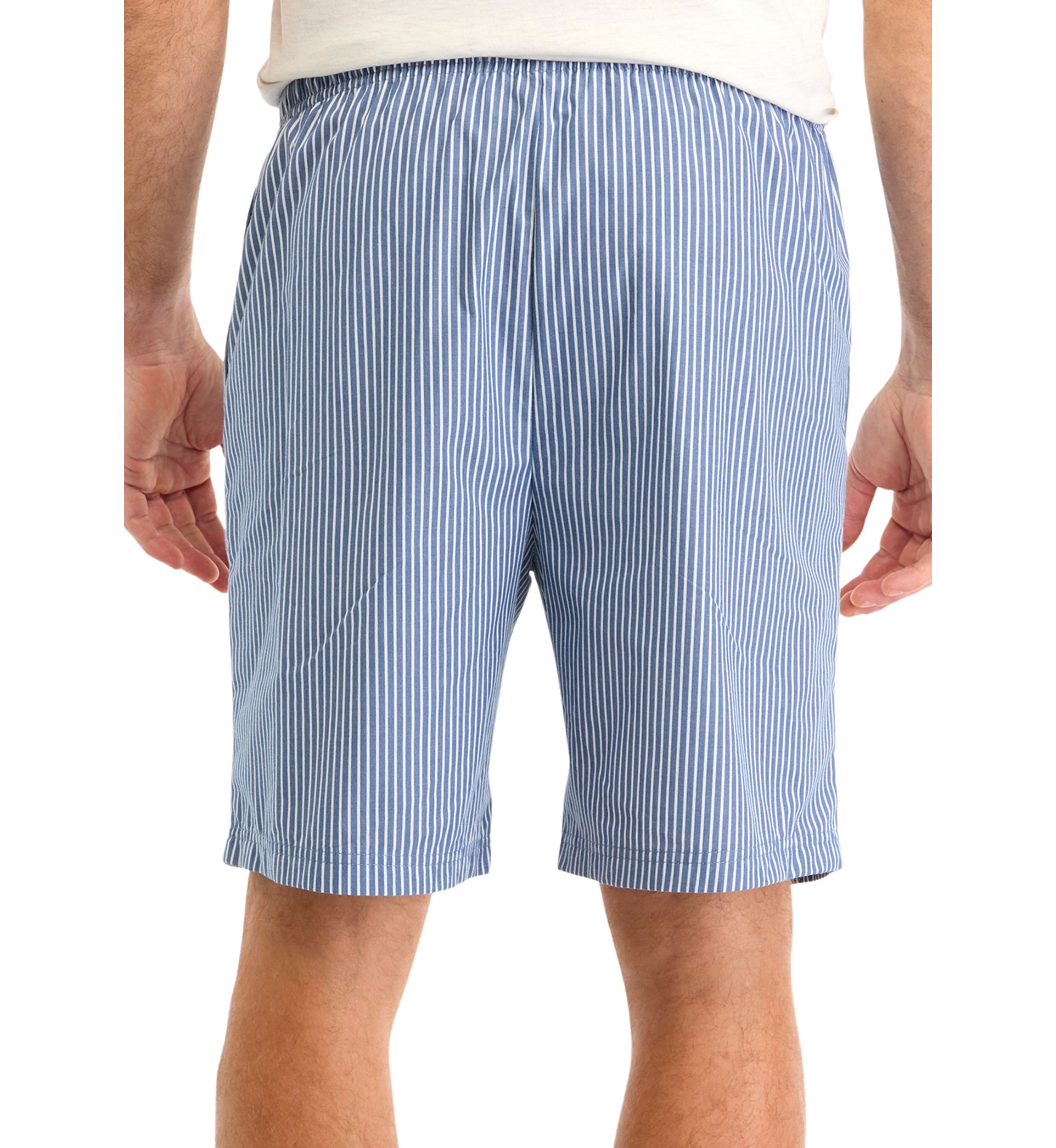 Sustainably Crafted Striped Poplin Sleep Shorts