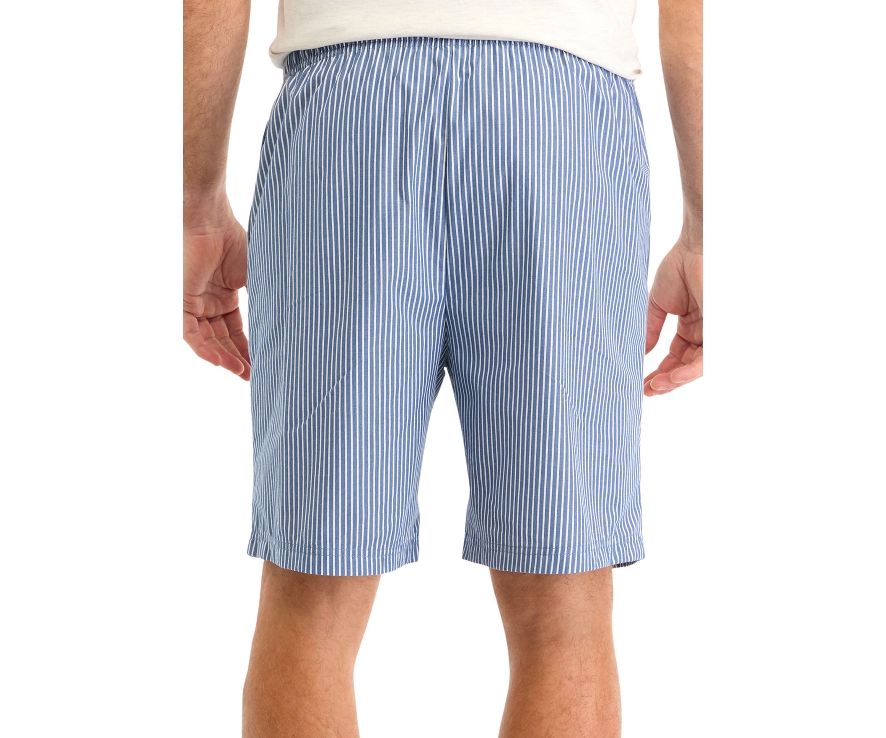 Sustainably Crafted Striped Poplin Sleep Shorts