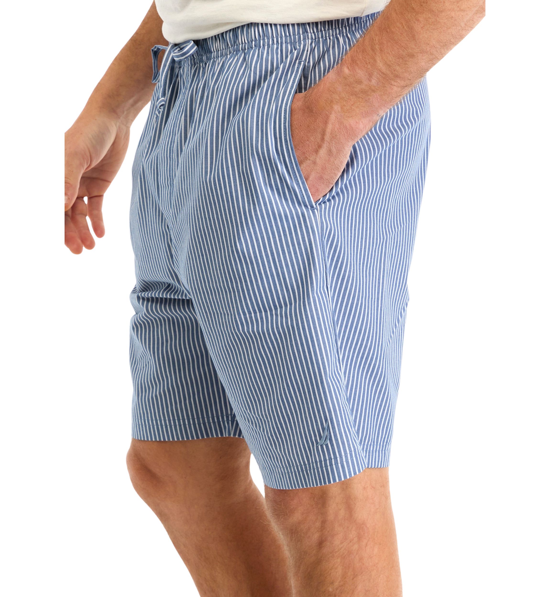 Sustainably Crafted Striped Poplin Sleep Shorts