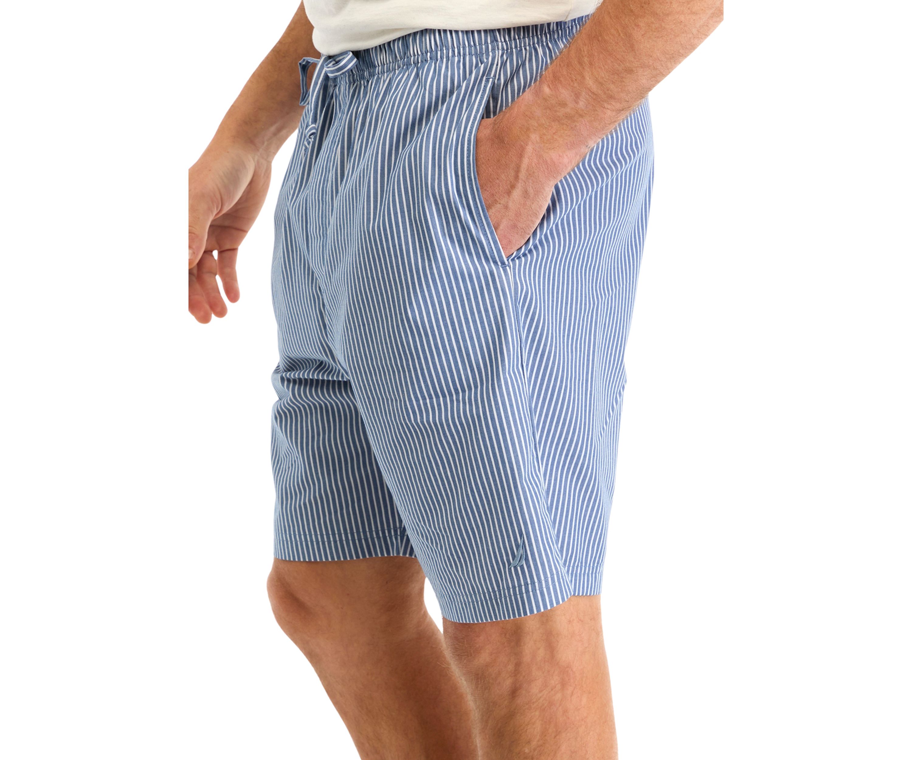 Sustainably Crafted Striped Poplin Sleep Shorts
