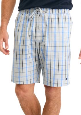 Nautica Men's Sustainably Crafted Plaid Poplin Sleep Shorts, XL