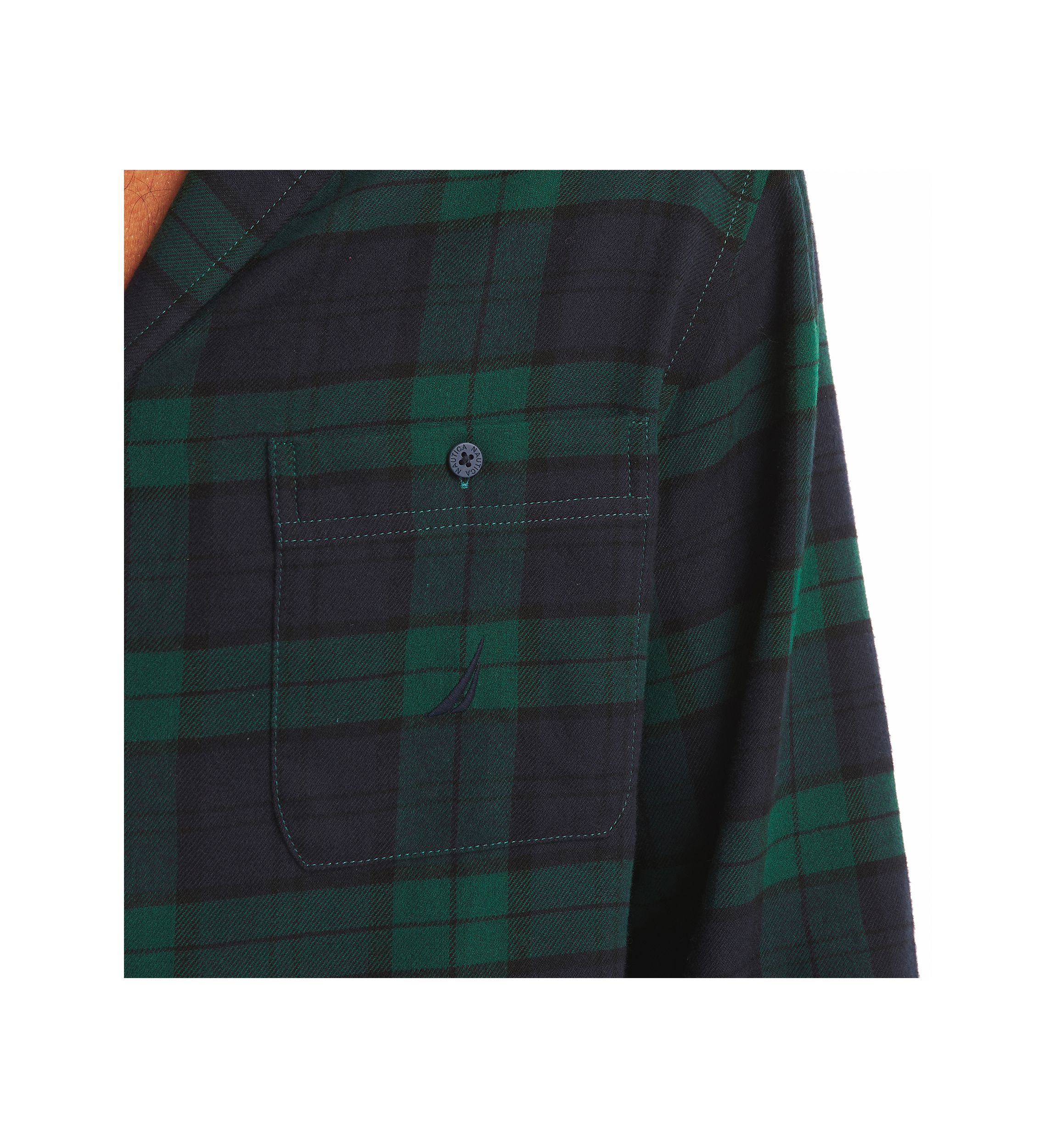 Sustainably Crafted Mixed Plaid Flannel Sleep Shirt
