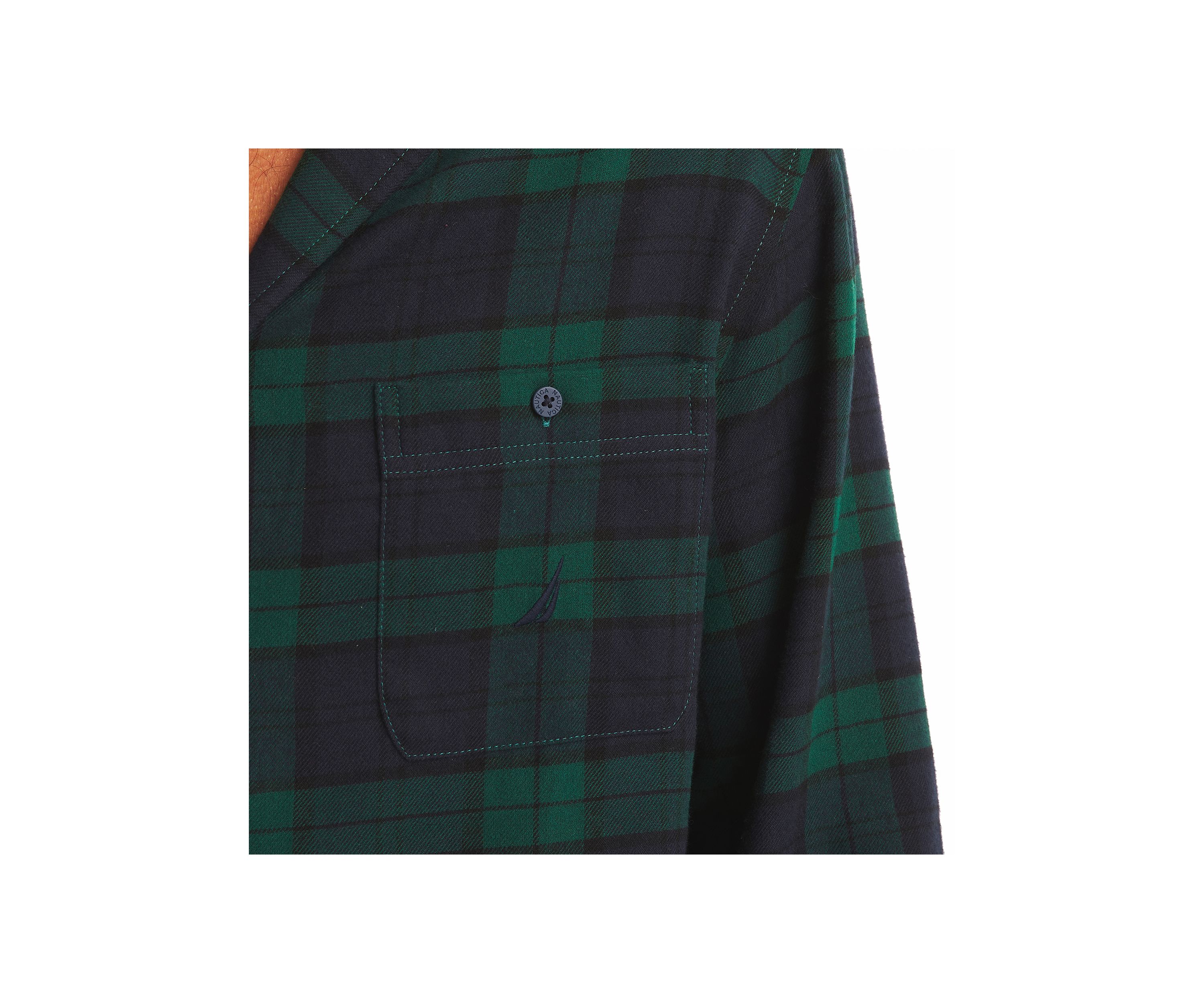 Sustainably Crafted Mixed Plaid Flannel Sleep Shirt