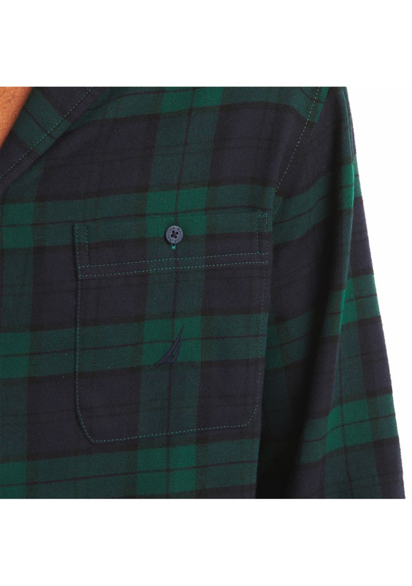 Sustainably Crafted Mixed Plaid Flannel Sleep Shirt