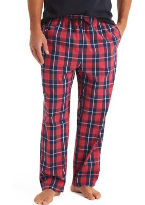 Men's Sleepwear Nautica Red Plaid Pajama Pants W/pockets Size: Medium