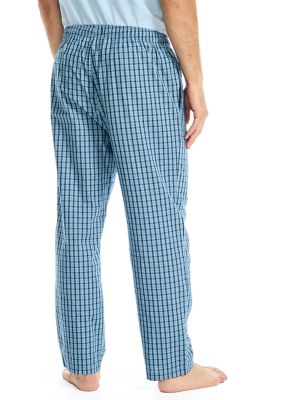 Men's Cotton Poplin Check Print Pajama Pants - Men's Loungewear