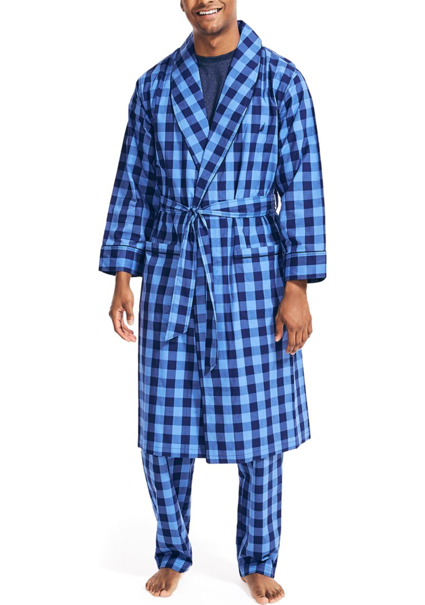 Buffalo Plaid Shawl Collar Robe