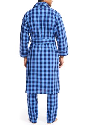 Buffalo Plaid Shawl Collar Robe