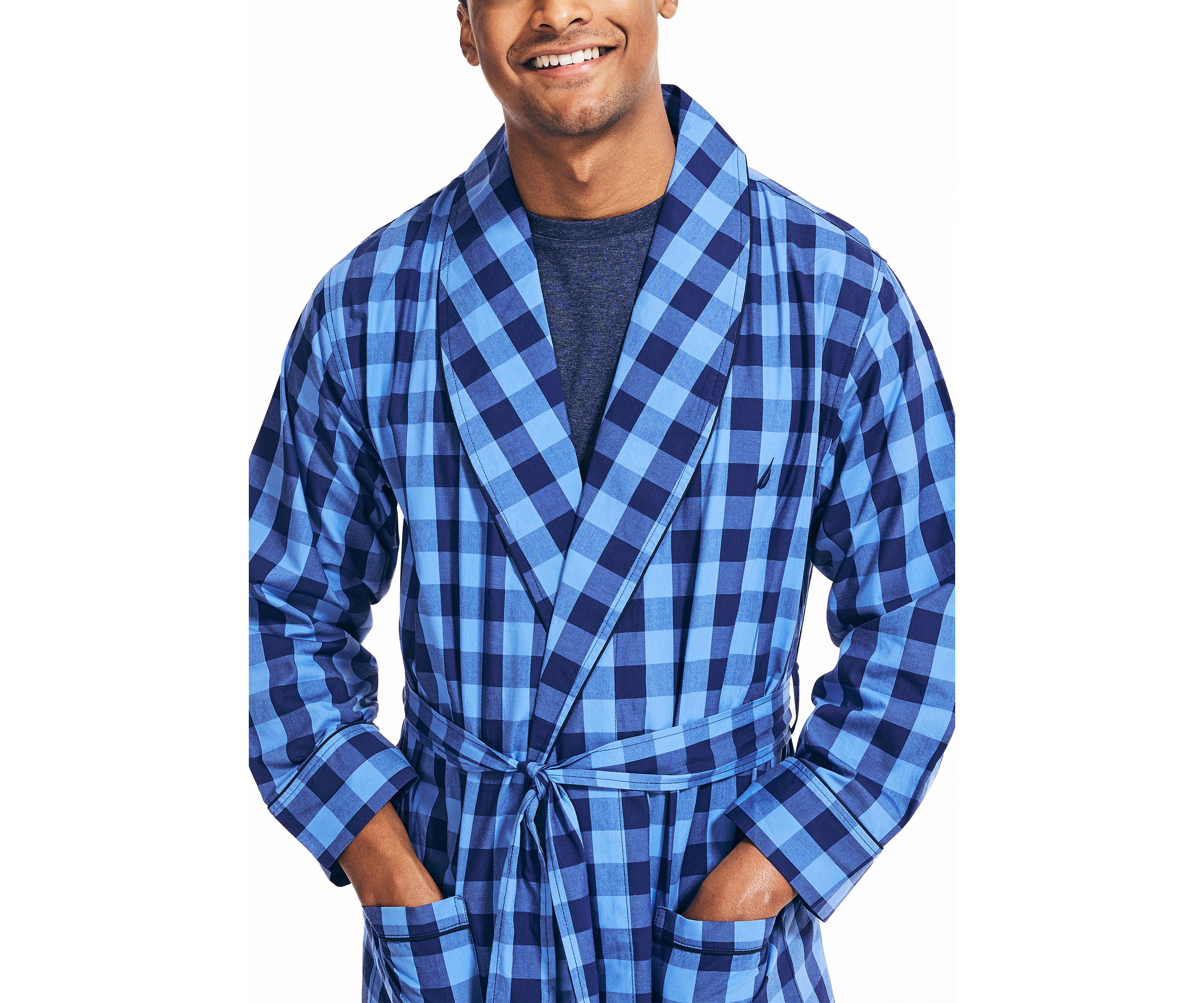 Buffalo Plaid Shawl Collar Robe