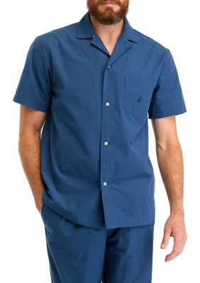 Nautica Men's Sustainably Crafted Plaid Camp Sleep Shirt, Large