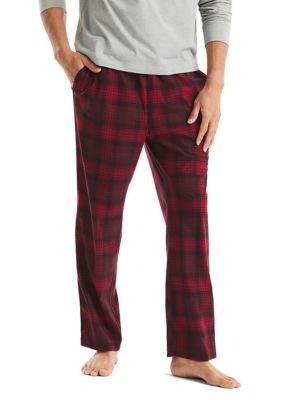 Nautica Men's Big & Tall Cozy Plaid Pajama Pants, Red, 3XL Tall