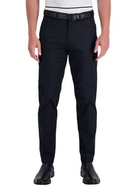Kenneth Cole Reaction Men's Techni-Cole 5-Pocket Stretch Dual Color Modern-Fit Flex Waistband Flat Front Casual Pants, Black, 34 x 34