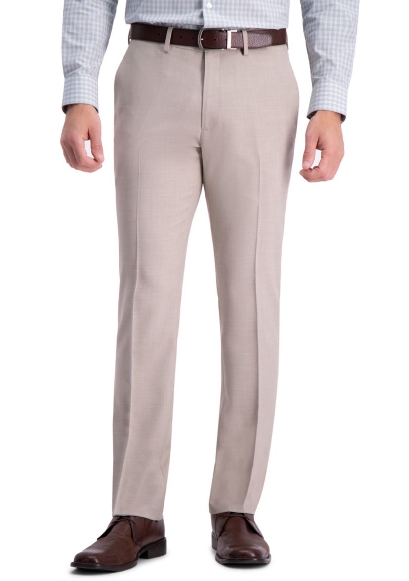 Stria Weave Slim Fit Flat Front Dress Pants