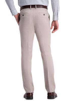 Stria Weave Slim Fit Flat Front Dress Pants