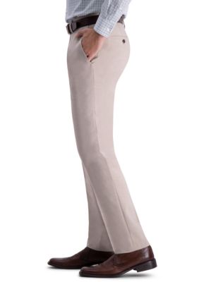 Stria Weave Slim Fit Flat Front Dress Pants