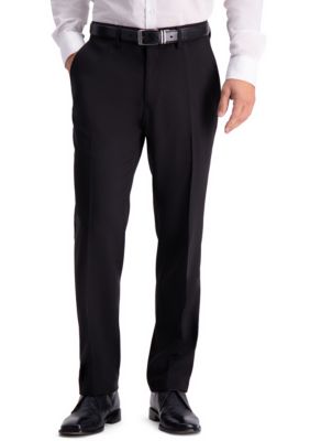 Kenneth Cole Reaction Men's Recycled Micro Check Slim Fit Flat Front Dress Pants, Black, 40 x 32