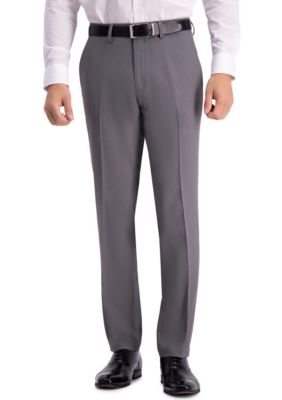 Kenneth Cole Reaction Men's Recycled Micro Check Slim Fit Flat Front Dress Pants, Grey, 34 x 32
