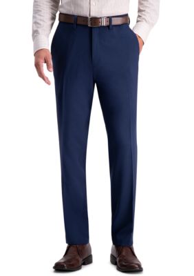 Kenneth Cole Reaction Men's Recycled Micro Check Slim Fit Flat Front Dress Pants, Blue, 34 x 32