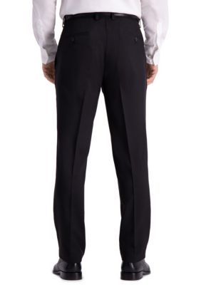 Recycled Micro Check Slim Fit Flat Front Dress Pants