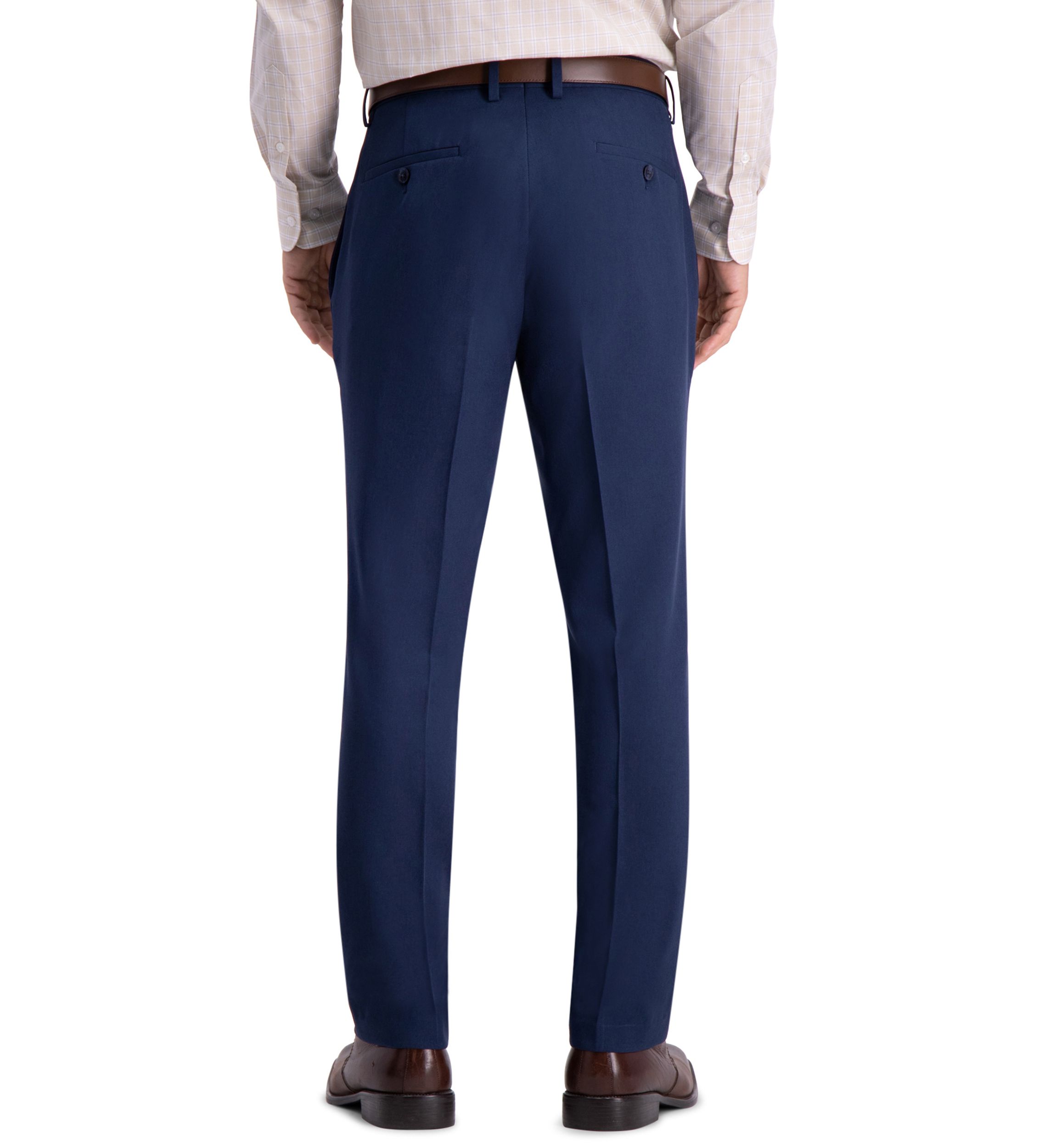 Recycled Micro Check Slim Fit Flat Front Dress Pants