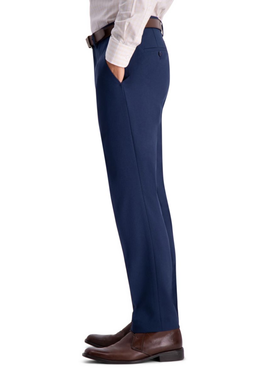 Recycled Micro Check Slim Fit Flat Front Dress Pants