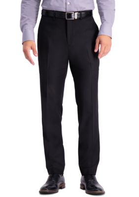 Stretch Texture Weave Slim Fit Flat Front Dress Pants