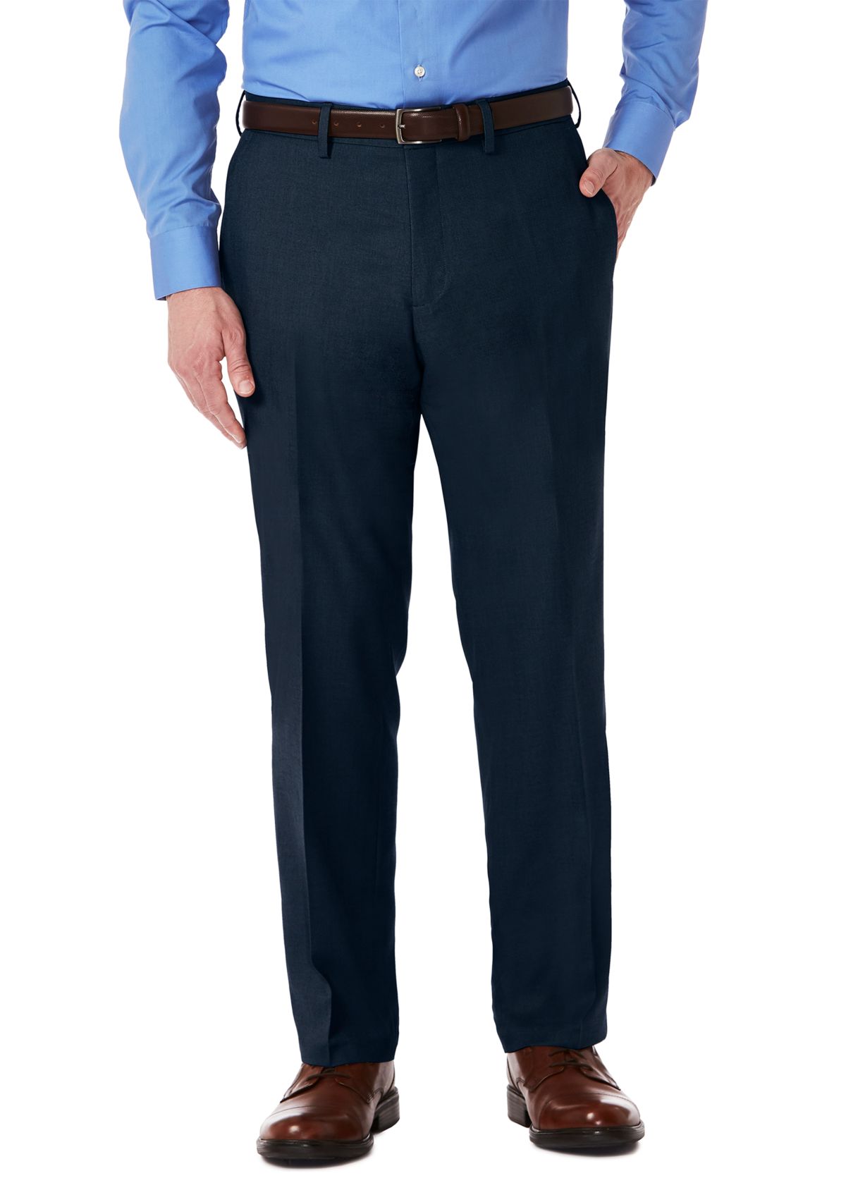 Mens Stretch Gab Modern Fit Flat Front Dress Pants