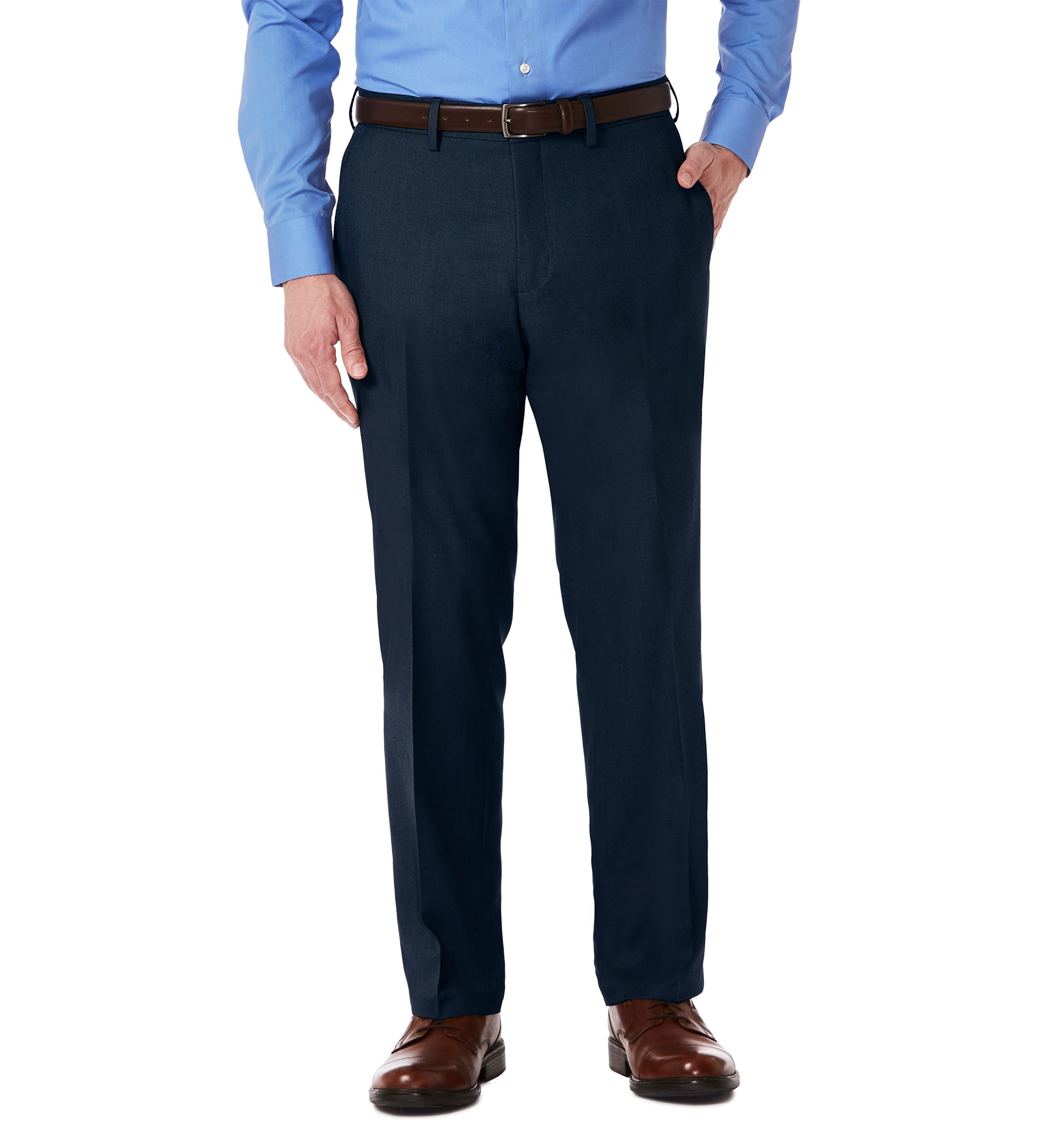 Mens Stretch Gab Modern Fit Flat Front Dress Pants