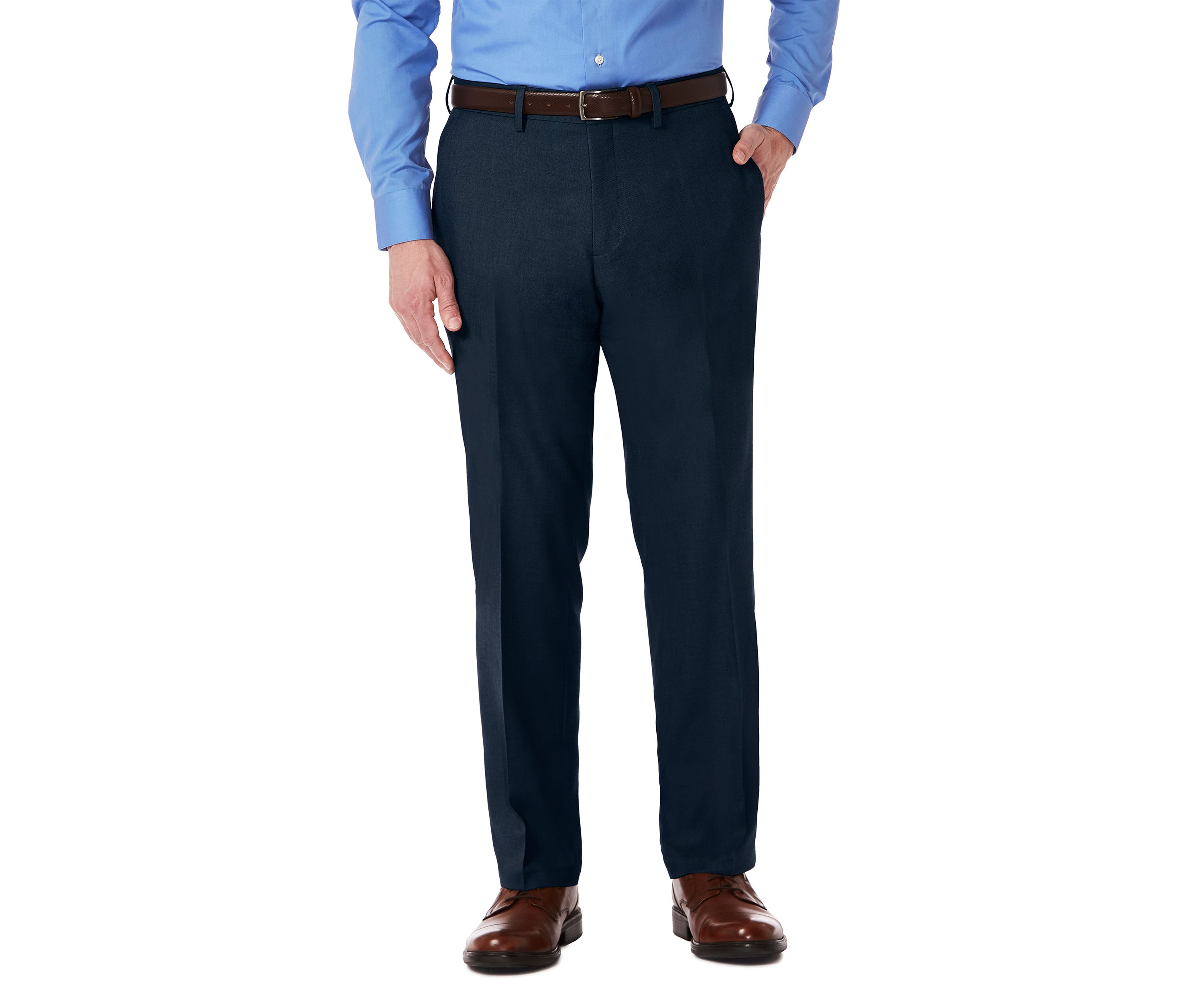 Mens Stretch Gab Modern Fit Flat Front Dress Pants