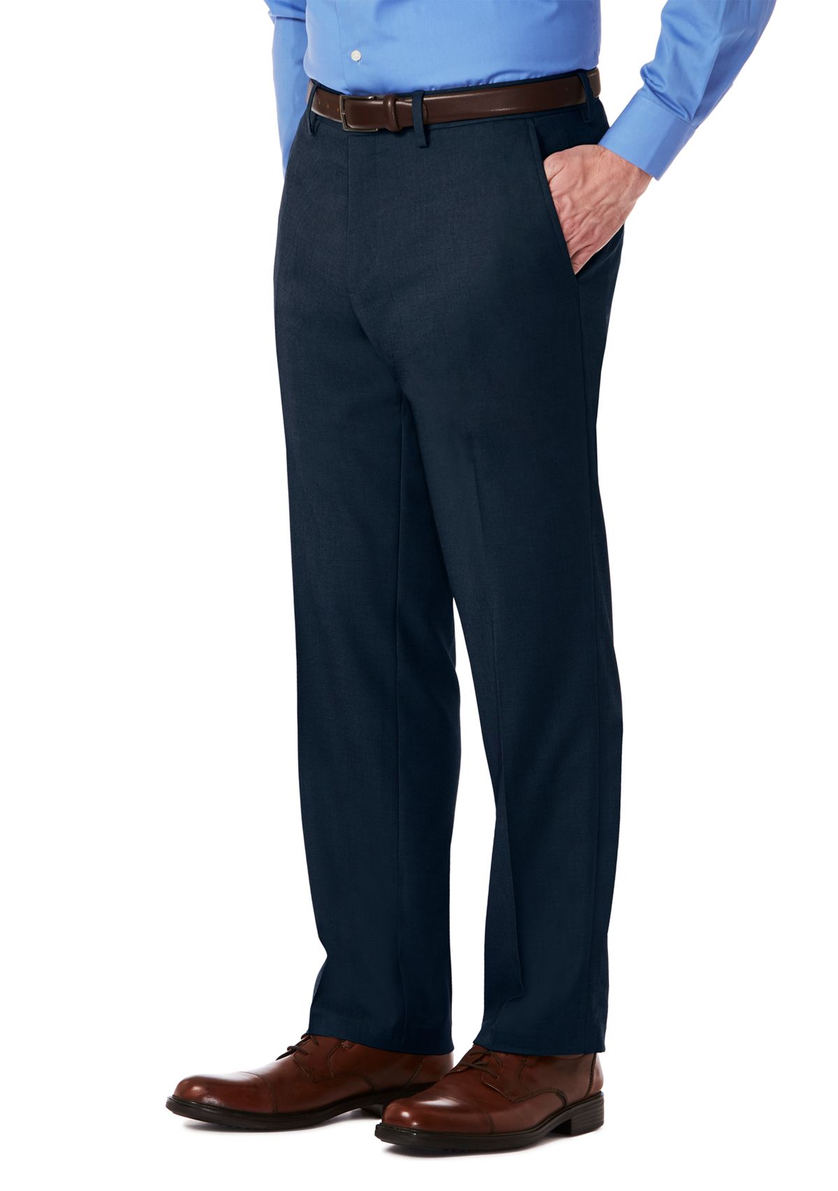Mens Stretch Gab Modern Fit Flat Front Dress Pants