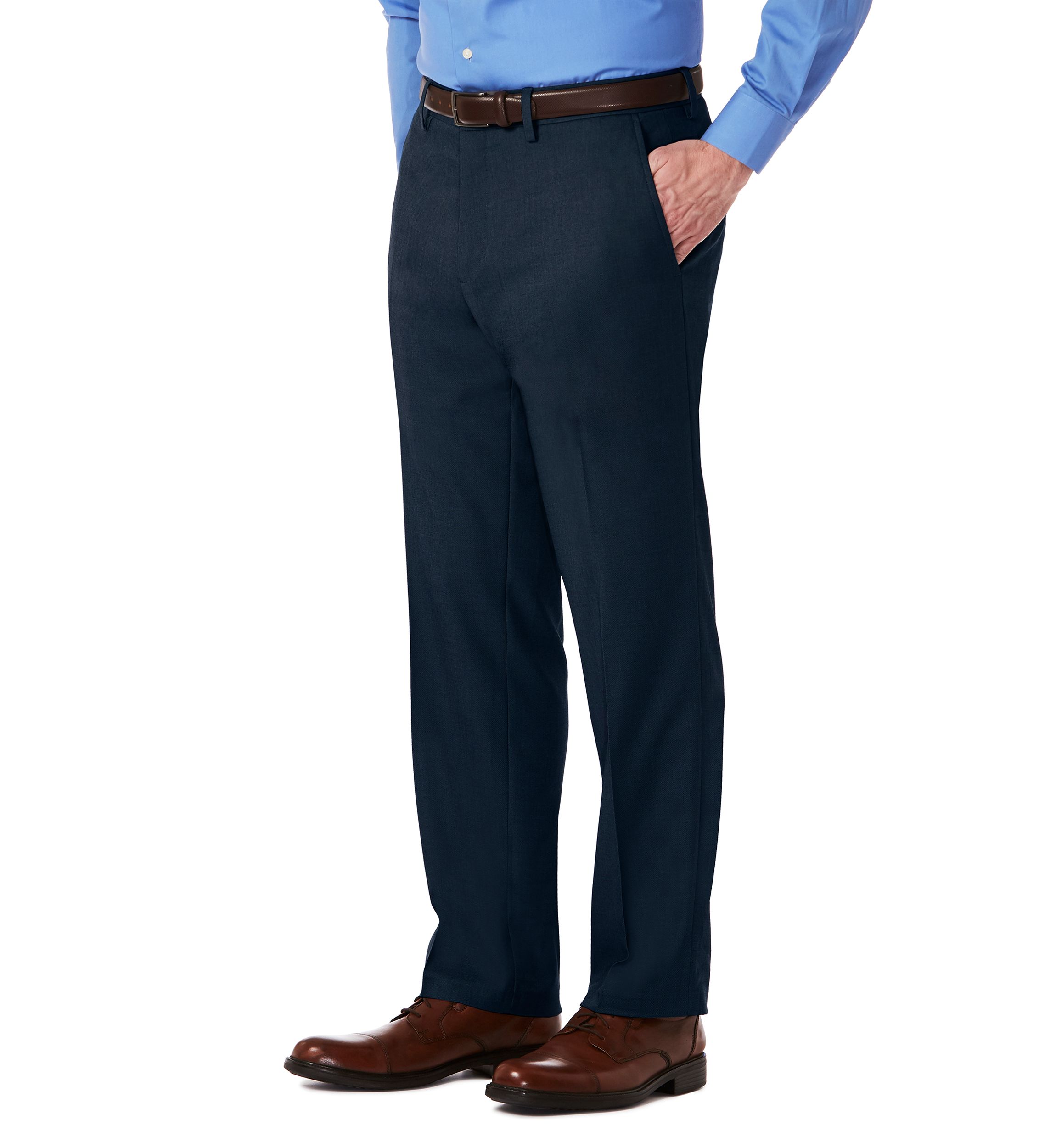 Mens Stretch Gab Modern Fit Flat Front Dress Pants