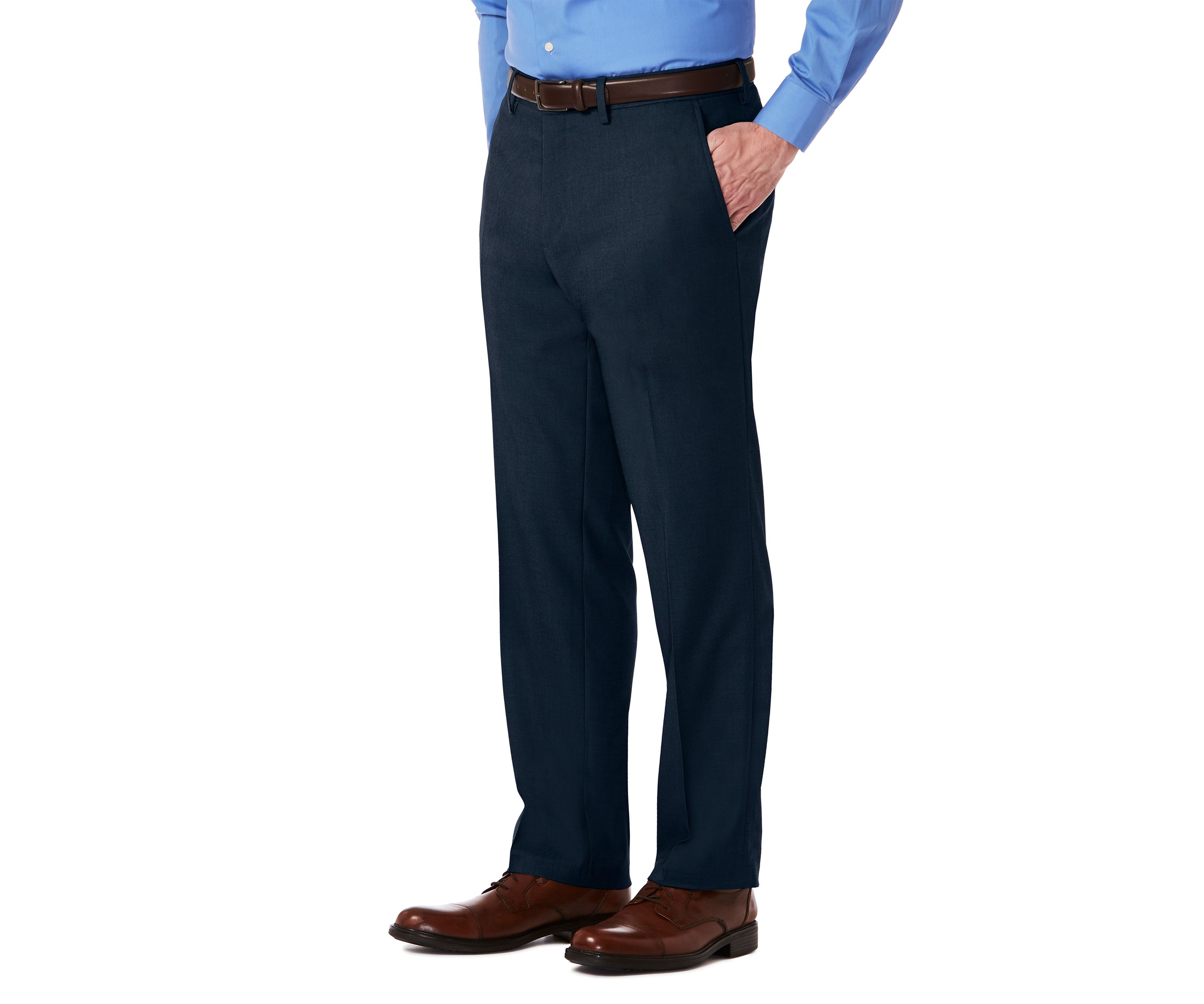 Mens Stretch Gab Modern Fit Flat Front Dress Pants